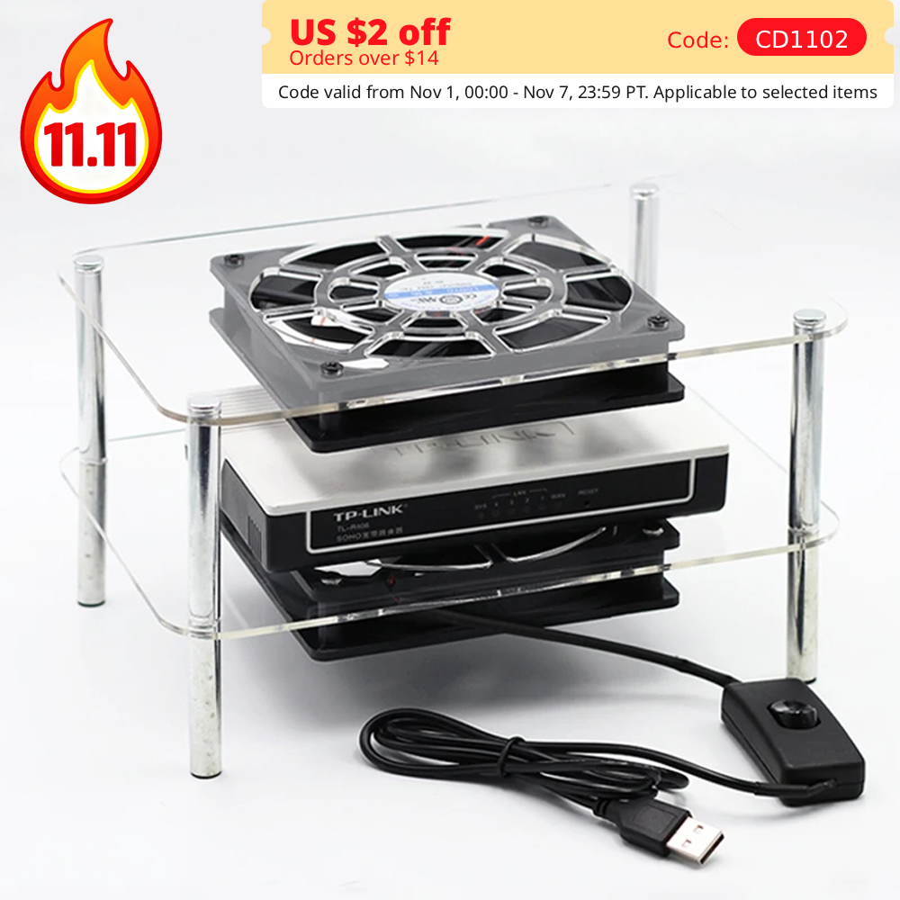 라우터용 팬이 있는 USB 냉각 랙, 광학 모뎀 TV  - Fan Hub Rgb Controller 리뷰 및 가격