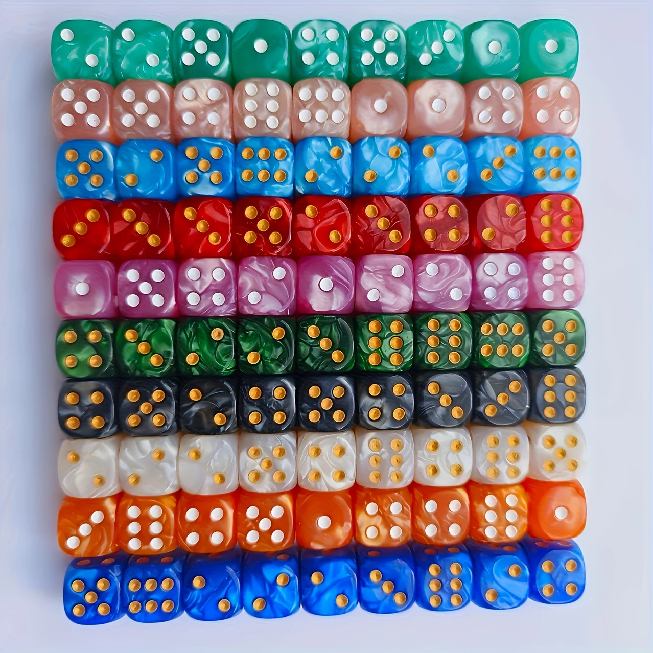 10개입 12mm 진주 무늬 D6 주사위, 둥근 모서리 - Gaming Accessories Tablet 리뷰 및 가격