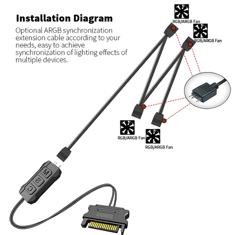 TEUCER LC-S60 ARGB 컨트롤러 케이블 PC - Fan Hub Rgb Controller 리뷰 및 가격