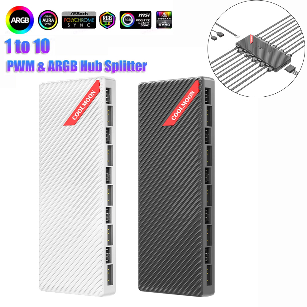 쿨문 1~10 PWM & ARGB 허브 스플리터 마그네 - Fan Hub Rgb Controller 리뷰 및 가격